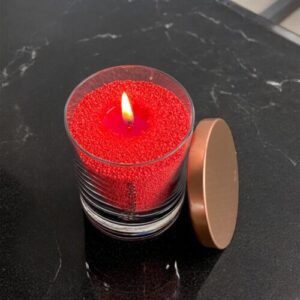 Alternative view of Unscented Powder Candle in Glass - Red 160g