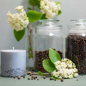 TL Candles handmade soy wax candle with patchouli and myrtle, natural eco-friendly candle handmade in Latvia