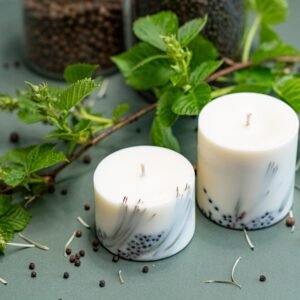TL Candles handmade soy wax candle with juniper, pine needles, and patchouli, natural eco-friendly candle handmade in Latvia