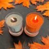 Candledust Unscented Powder Candle in Glass Orange 160 g, handmade Estonian powder candle, refillable plant-wax design, smoke-free