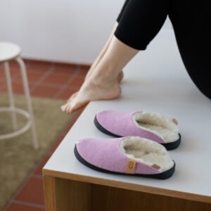 TOKU Brussels Slippers with Lambswool - Light Pink