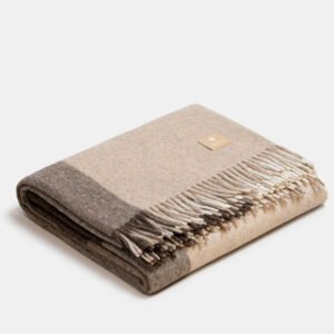 ALPAKA Recycled Alpaca Wool Throw Classic Check, sustainable wool blanket with gradient pattern, Nordic design, made in Peru