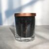 Candledust Unscented Powder Candle in Glass Black 160 g, handmade Estonian powder candle, refillable plant wax candle, smoke-free and fragrance-free