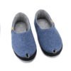 TOKU Budapest felt slippers in blue – handmade in Estonia, unisex indoor shoes with natural wool felt and Nordic design