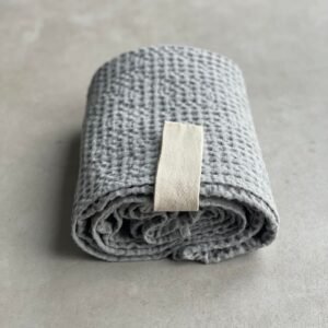 Alternative view of Big Linen Towel - Gray Waffle Fabric