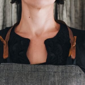 Alternative view of Linen Apron with Leather Details