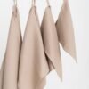 Organic beige waffle cotton towel handmade in Latvia, OEKO-TEX certified, soft and absorbent