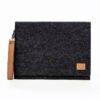 NORDHALE Berg 13-inch laptop bag black, handmade slim felt document case with wrist strap