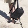 Lund Mini kuprinė – juoda NORDHALE LUND MINI black felt backpack, handmade minimalist unisex bag