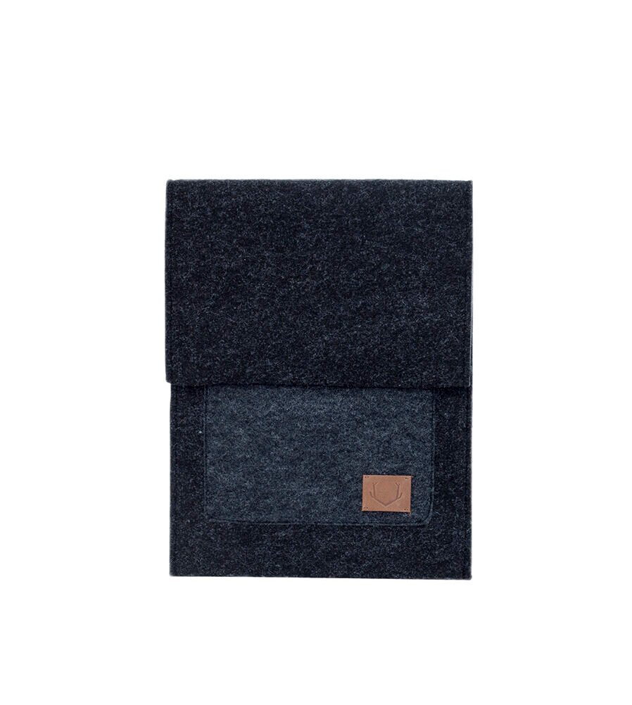 Malmö nešiojamojo kompiuterio dėklas 13″ – juodas NORDHALE Malmö 13-inch laptop sleeve black, handmade felt envelope case for MacBook