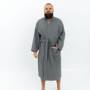 Alternative view of Long Waffle Fabric Robe for Men
