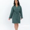 NUSS short waffle cotton robe for women, OEKO-TEX certified, handmade in Latvia, soft lightweight bathrobe