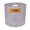 omaking felt basket grey cognac handmade nordic home decor storage