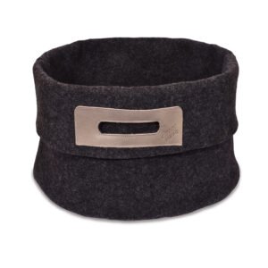 handmade wool felt basket omaking dark grey grey nordic home decor