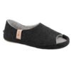 TOKU Bern lambswool slippers in dark gray – handmade in Estonia, open-toe felt indoor shoes, Nordic minimalist design