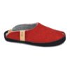 TOKU Brussels lambswool slippers in red – handmade in Estonia, natural felt indoor shoes, Nordic minimalist design