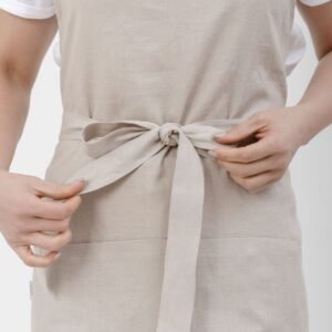 NUSS Classic Linen Apron in 100% natural linen, unisex one-size apron in earth tones, handmade in Latvia