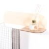 EWART Woods Steel & Wood Towel Rack – Beige, handmade wall-mounted towel holder with shelf, minimalist Nordic bathroom accessory, made in Latvia