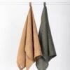 Classic linen kitchen towel handmade in Latvia, natural 100% linen, absorbent and antibacterial, beige earth tone