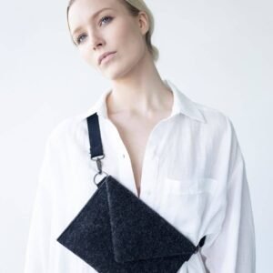 NORDHALE Skive-mini crossbody bag, handmade felt minimalist bag with adjustable strap