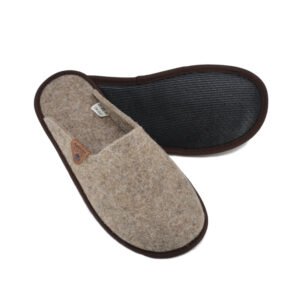 Alternative view of Natural felt slippers Pelsi - Brown