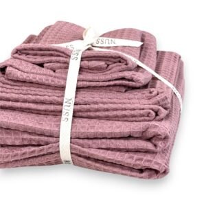 Alternative view of Organic Waffle Cotton Towel - Old Pink