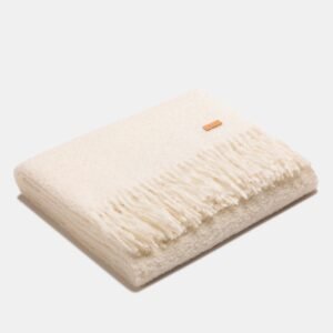 ALPAKA Luxurious Superfine Alpaca Wool Boucle Throw, soft textured blanket, Nordic design, made in Peru
