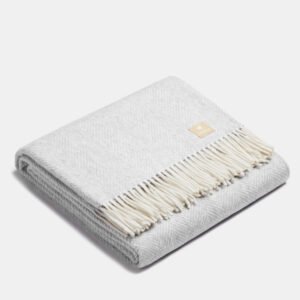 Alternative view of Natural Alpaca Wool Throw - Classic Fishbone