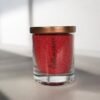 Candledust Unscented Powder Candle in Glass Red 160 g, handmade Estonian powder candle, refillable vegetable wax candle, smoke-free