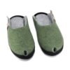 TOKU Brussels lambswool slippers in moss green – handmade in Estonia, unisex indoor shoes, natural felt design, Nordic comfort