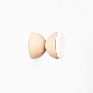 Alternative view of Beech Wood & Ceramic Wall Hook / Knob - White Sand