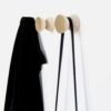 5mm Paper Beech Wood & Brass Wall Hook – handmade in Portugal, solid beech wood with brushed brass front