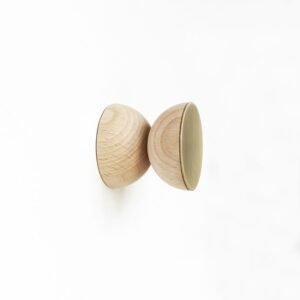 Alternative view of Beech Wood & Brass Wall Hook / Knob