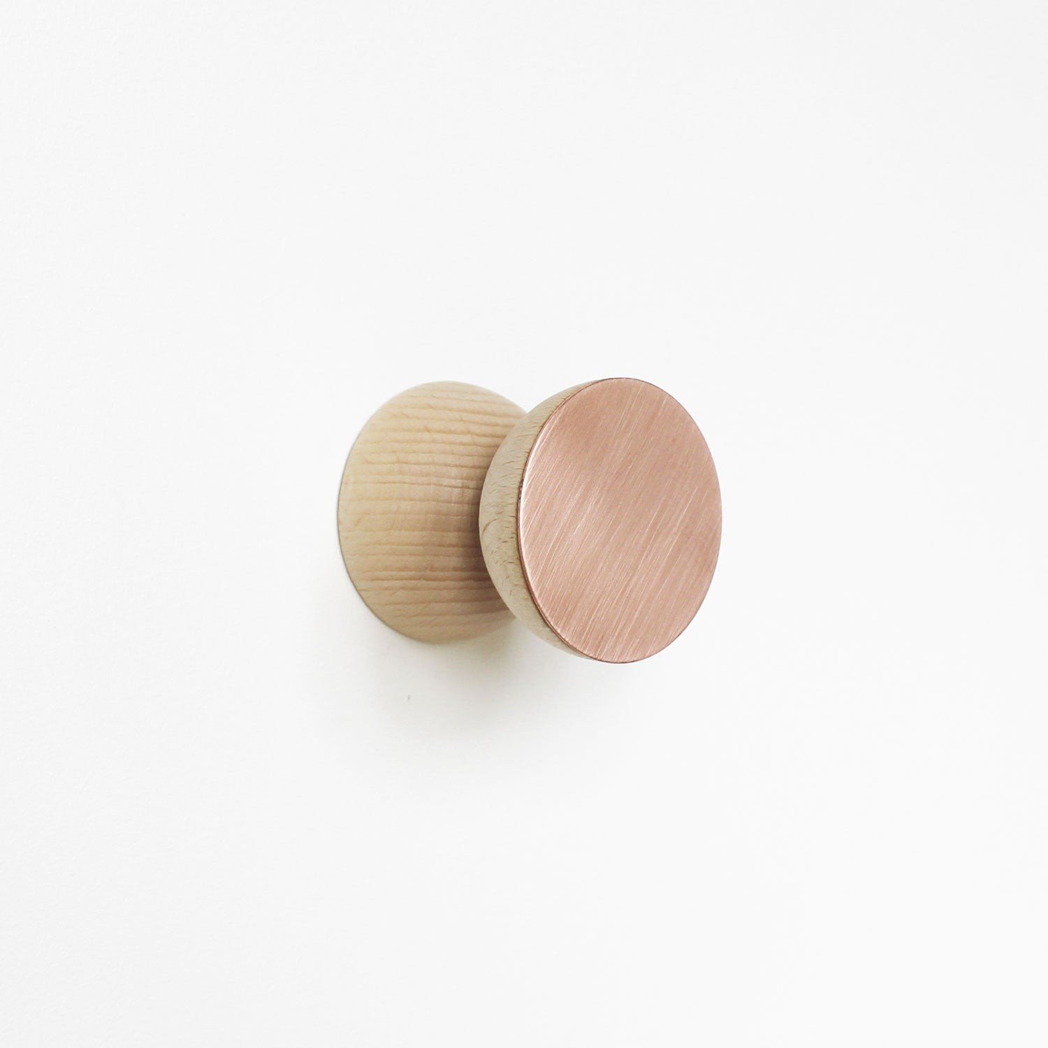 Beech Wood & Copper Wall Hook / Knob Beech Wood & Copper Wall Hook / Knob - Image 4