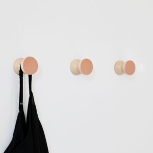 Beech Wood & Copper Wall Hook by 5mm Paper – handmade in Portugal, solid beech wood with brushed copper front