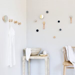 Alternative view of Beech Wood & Ceramic Wall Hook / Knob - Blue Black Specks