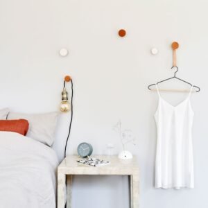 Alternative view of Beech Wood & Ceramic Wall Hook / Knob - Dark Terracotta Orange