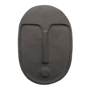 5mm Paper Ceramic Wall Mask Anthracite Grey – handmade sculptural wall décor with matte textured finish, crafted in Portugal