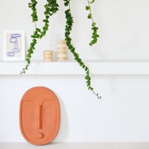 Alternative view of Ceramic Wall Mask – Textured Terracotta Orange
