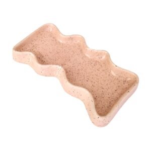 Alternative view of Ceramic Wave Tray – Rectangular Peach