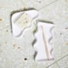 5mm Paper keraminė lėkštelė, balta taškuota stačiakampė keraminė lėkštelė, rankų darbo, pagaminta Portugalijoje