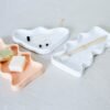 Ceramic Wave Tray – White Triangle by 5mm Paper, handmade in Portugal, speckled white ceramic dish