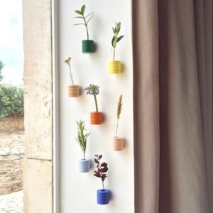 Ribble Wall Vase Pink by 5mm Paper – handmade Portuguese wall vase in beech wood with soft pink water-based finish
