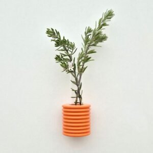 Ribble Wall Vase Orange by 5mm Paper – handmade Portuguese wall vase in beech wood with bright orange water-based finish