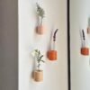 Ribble Wall Vase Wooden by 5mm Paper – handmade Portuguese wall vase in natural beech wood with blue water-based finish