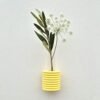Ribble Wall Vase Yellow by 5mm Paper – handmade Portuguese wall vase in beech wood with bright yellow water-based finish