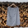 KOOSdisain linen sauna skirt for women in grayish blue fishbone pattern