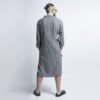 KOOSdisain linen men’s dress in black and gray fishbone pattern, made from linen and cotton blend