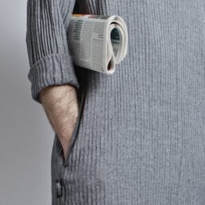 Alternative view of Linen Men's Dress - Black/Gray Fishbone