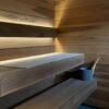 KOOSdisain linen sauna seat cover in beige sand tone, made from 100% pre-washed linen